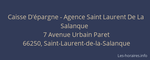Caisse D'épargne - Agence Saint Laurent De La Salanque