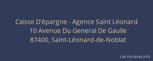 Caisse D'épargne - Agence Saint Léonard