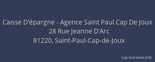 Caisse D'&eacute;pargne - Agence Saint Paul Cap De Joux
