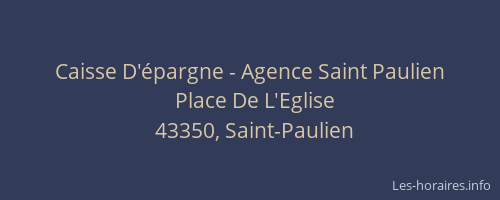 Caisse D'épargne - Agence Saint Paulien