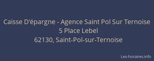 Caisse D'épargne - Agence Saint Pol Sur Ternoise