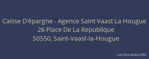 Caisse D'&eacute;pargne - Agence Saint Vaast La Hougue