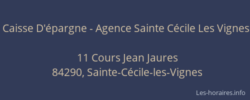 Caisse D'&eacute;pargne - Agence Sainte C&eacute;cile Les Vignes