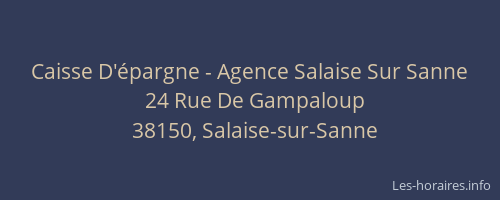 Caisse D'&eacute;pargne - Agence Salaise Sur Sanne