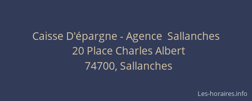 Caisse D'&eacute;pargne - Agence  Sallanches
