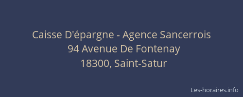 Caisse D'&eacute;pargne - Agence Sancerrois