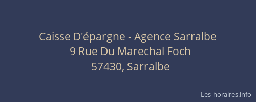 Caisse D'&eacute;pargne - Agence Sarralbe