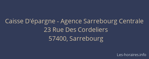 Caisse D'&eacute;pargne - Agence Sarrebourg Centrale