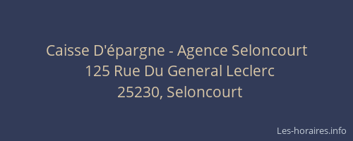 Caisse D'épargne - Agence Seloncourt