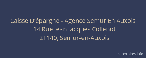 Caisse D'&eacute;pargne - Agence Semur En Auxois
