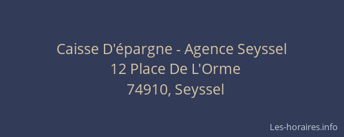 Caisse D'épargne - Agence Seyssel