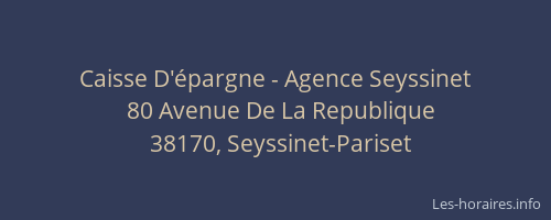 Caisse D'épargne - Agence Seyssinet