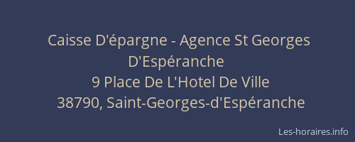Caisse D'épargne - Agence St Georges D'Espéranche