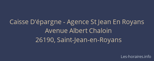 Caisse D'épargne - Agence St Jean En Royans