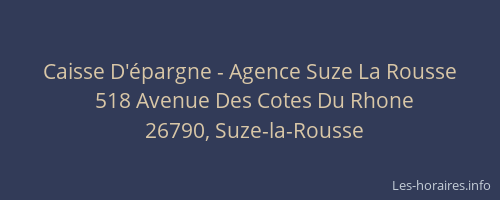 Caisse D'&eacute;pargne - Agence Suze La Rousse