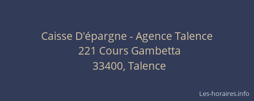 Caisse D'&eacute;pargne - Agence Talence