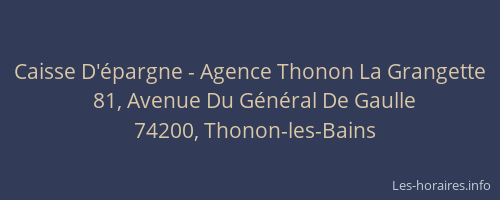 Caisse D'épargne - Agence Thonon La Grangette