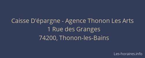 Caisse D'&eacute;pargne - Agence Thonon Les Arts