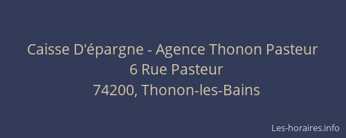 Caisse D'épargne - Agence Thonon Pasteur
