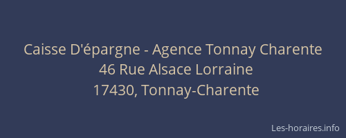 Caisse D'&eacute;pargne - Agence Tonnay Charente