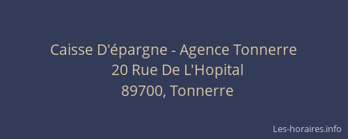 Caisse D'&eacute;pargne - Agence Tonnerre