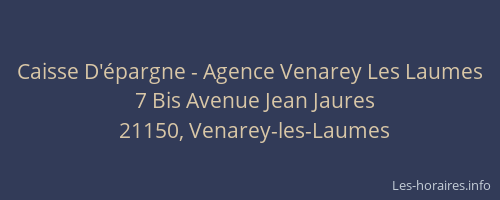 Caisse D'&eacute;pargne - Agence Venarey Les Laumes