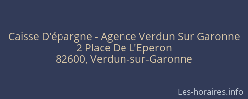 Caisse D'&eacute;pargne - Agence Verdun Sur Garonne