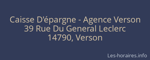 Caisse D'&eacute;pargne - Agence Verson