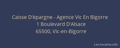 Caisse D'épargne - Agence Vic En Bigorre