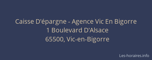Caisse D'&eacute;pargne - Agence Vic En Bigorre