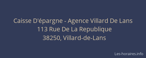Caisse D'épargne - Agence Villard De Lans