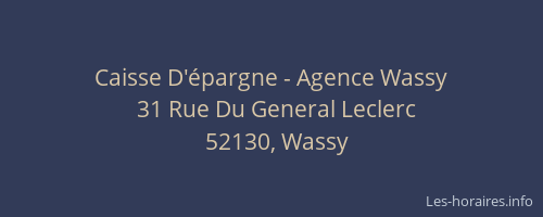 Caisse D'épargne - Agence Wassy