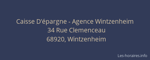Caisse D'&eacute;pargne - Agence Wintzenheim