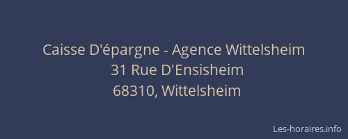 Caisse D'épargne - Agence Wittelsheim