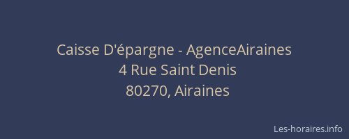 Caisse D'&eacute;pargne - AgenceAiraines