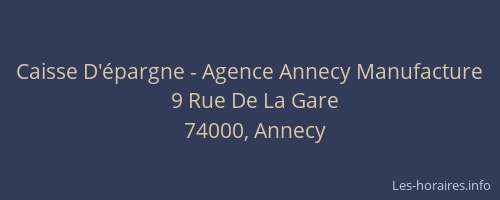 Caisse D'épargne - Agence Annecy Manufacture