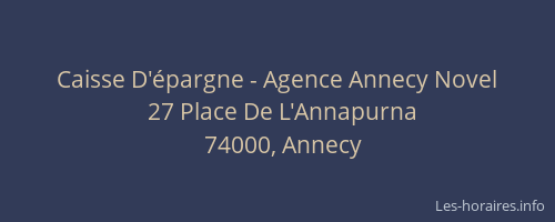 Caisse D'épargne - Agence Annecy Novel