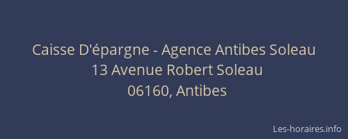 Caisse D'épargne - Agence Antibes Soleau