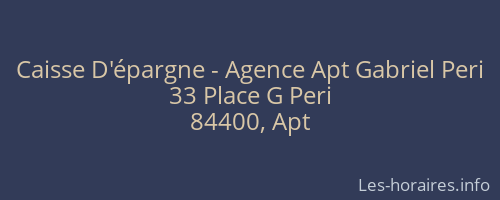 Caisse D'épargne - Agence Apt Gabriel Peri