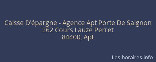 Caisse D'épargne - Agence Apt Porte De Saignon