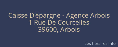 Caisse D'épargne - Agence Arbois