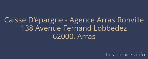 Caisse D'épargne - Agence Arras Ronville