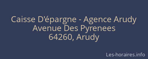 Caisse D'épargne - Agence Arudy