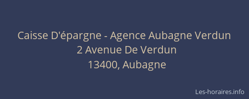 Caisse D'épargne - Agence Aubagne Verdun