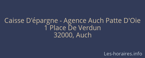 Caisse D'épargne - Agence Auch Patte D'Oie