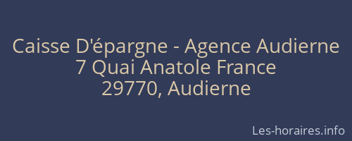 Caisse D'épargne - Agence Audierne