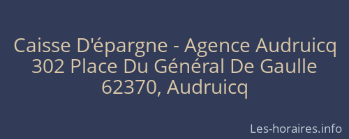 Caisse D'épargne - Agence Audruicq