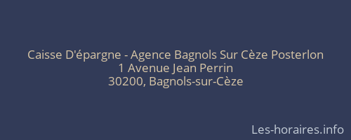 Caisse D'épargne - Agence Bagnols Sur Cèze Posterlon