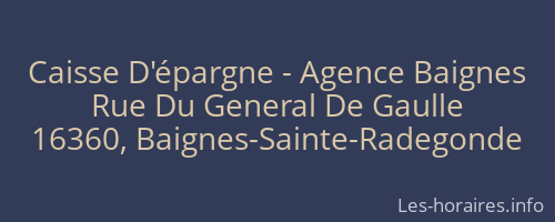 Caisse D'épargne - Agence Baignes