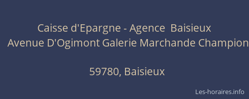 Caisse d'Epargne - Agence  Baisieux